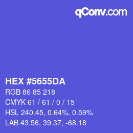 カラーコード: HEX #5655DA | qconv.com