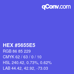Color code: HEX #5655E5 | qconv.com