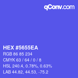 カラーコード: HEX #5655EA | qconv.com