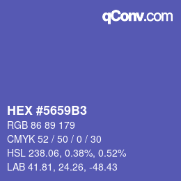 Color code: HEX #5659B3 | qconv.com