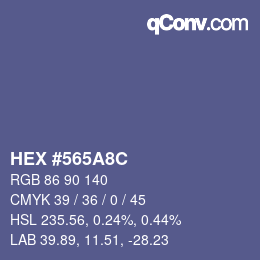 Color code: HEX #565A8C | qconv.com