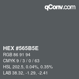 Código de color: HEX #565B5E | qconv.com