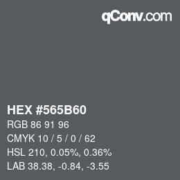カラーコード: HEX #565B60 | qconv.com