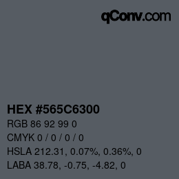 Color code: HEX #565C6300 | qconv.com