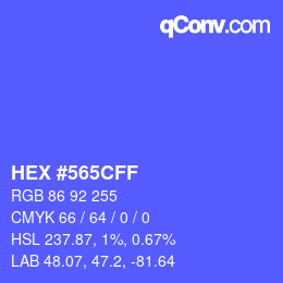 Color code: HEX #565CFF | qconv.com