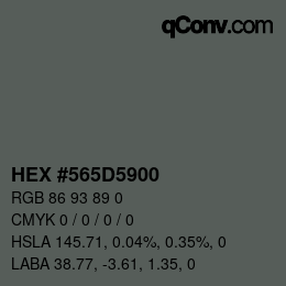 Código de color: HEX #565D5900 | qconv.com