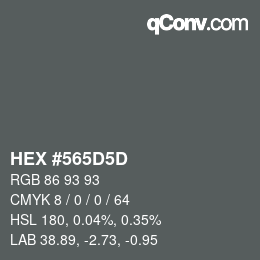 Color code: HEX #565D5D | qconv.com