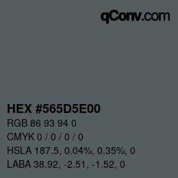 Color code: HEX #565D5E00 | qconv.com