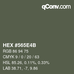 Código de color: HEX #565E4B | qconv.com