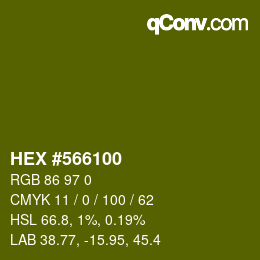 Color code: HEX #566100 | qconv.com