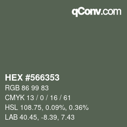 Color code: HEX #566353 | qconv.com