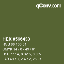 Color code: HEX #566433 | qconv.com