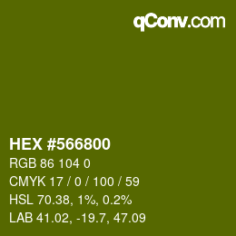 颜色代码: HEX #566800 | qconv.com
