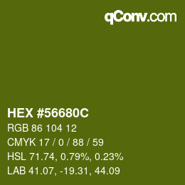 Color code: HEX #56680C | qconv.com