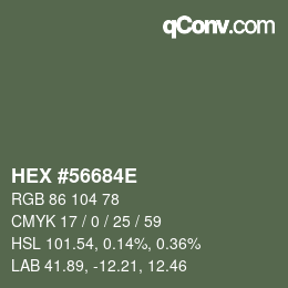 Color code: HEX #56684E | qconv.com