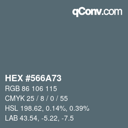 Code couleur: HEX #566A73 | qconv.com