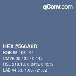 カラーコード: HEX #566A8D | qconv.com