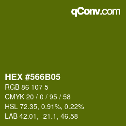 Color code: HEX #566B05 | qconv.com