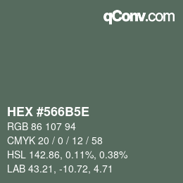Código de color: HEX #566B5E | qconv.com