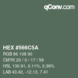 Código de color: HEX #566C5A | qconv.com