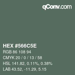 Farbcode: HEX #566C5E | qconv.com