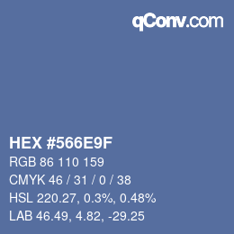Farbcode: HEX #566E9F | qconv.com