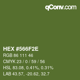 Color code: HEX #566F2E | qconv.com