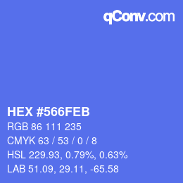 Color code: HEX #566FEB | qconv.com