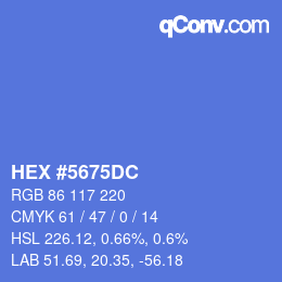 Color code: HEX #5675DC | qconv.com