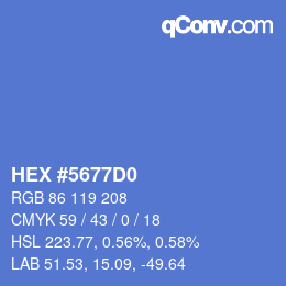 カラーコード: HEX #5677D0 | qconv.com