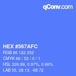 Color code: HEX #567AFC | qconv.com
