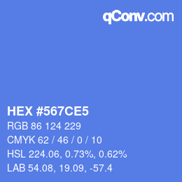 Color code: HEX #567CE5 | qconv.com