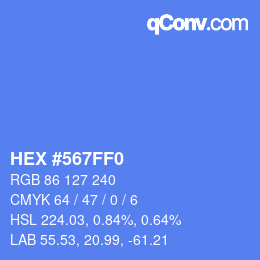 Color code: HEX #567FF0 | qconv.com