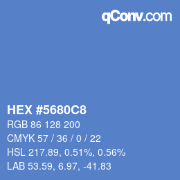 颜色代码: HEX #5680C8 | qconv.com