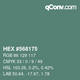 Código de color: HEX #568175 | qconv.com