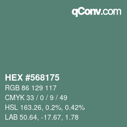 颜色代码: HEX #568175 | qconv.com