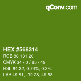 Farbcode: HEX #568314 | qconv.com