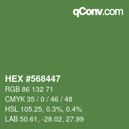 カラーコード: HEX #568447 | qconv.com