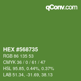 Color code: HEX #568735 | qconv.com