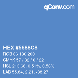 Farbcode: HEX #5688C8 | qconv.com