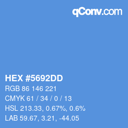 Farbcode: HEX #5692DD | qconv.com