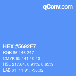 Farbcode: HEX #5692F7 | qconv.com