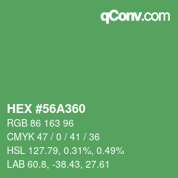 颜色代码: HEX #56A360 | qconv.com