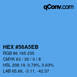 Color code: HEX #56A5EB | qconv.com