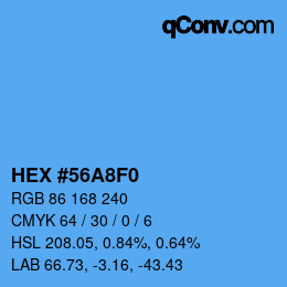 Color code: HEX #56A8F0 | qconv.com