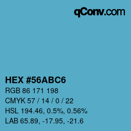 Color code: HEX #56ABC6 | qconv.com
