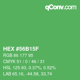 Color code: HEX #56B15F | qconv.com
