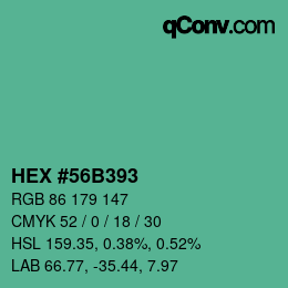 Color code: HEX #56B393 | qconv.com