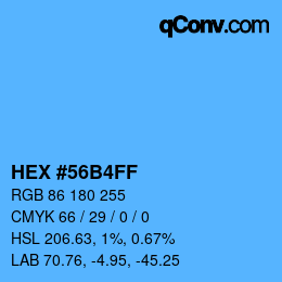 Código de color: HEX #56B4FF | qconv.com