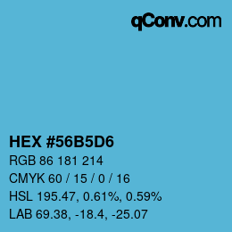 カラーコード: HEX #56B5D6 | qconv.com